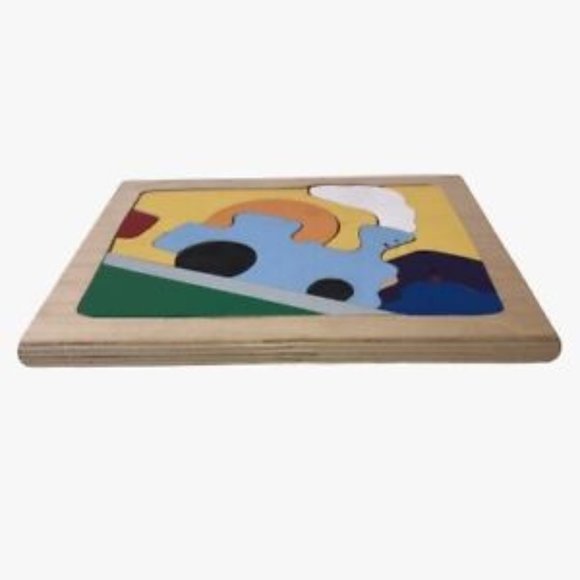 TRAIN Wood Tray Puzzle 13 Pieces Easy Wooden Puzzle - Picture 3 of 5